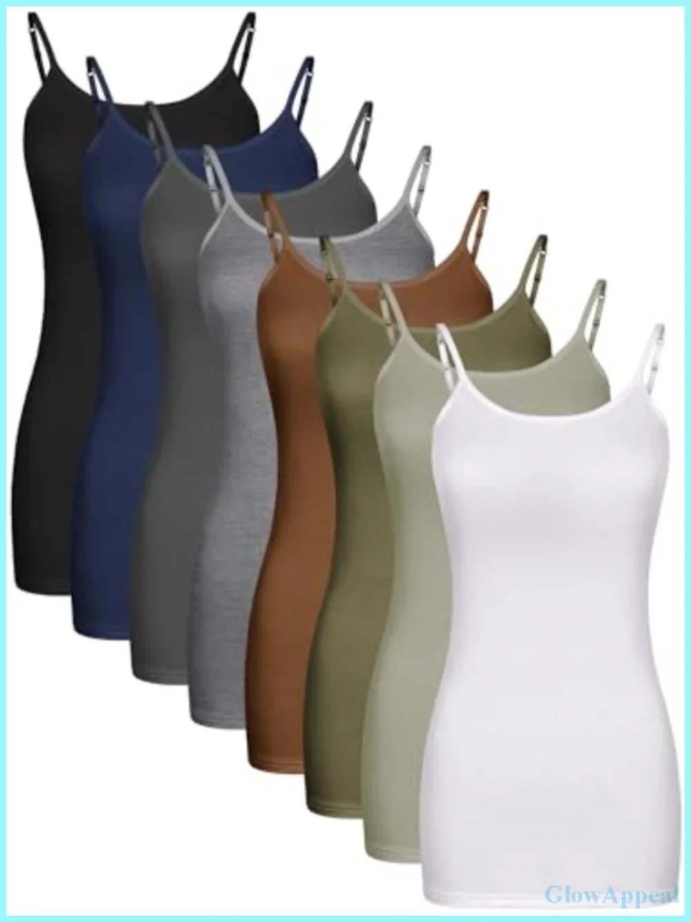 Long Tank Tops for Women Camisoles Adjustable Spaghetti Strap Workout Tops